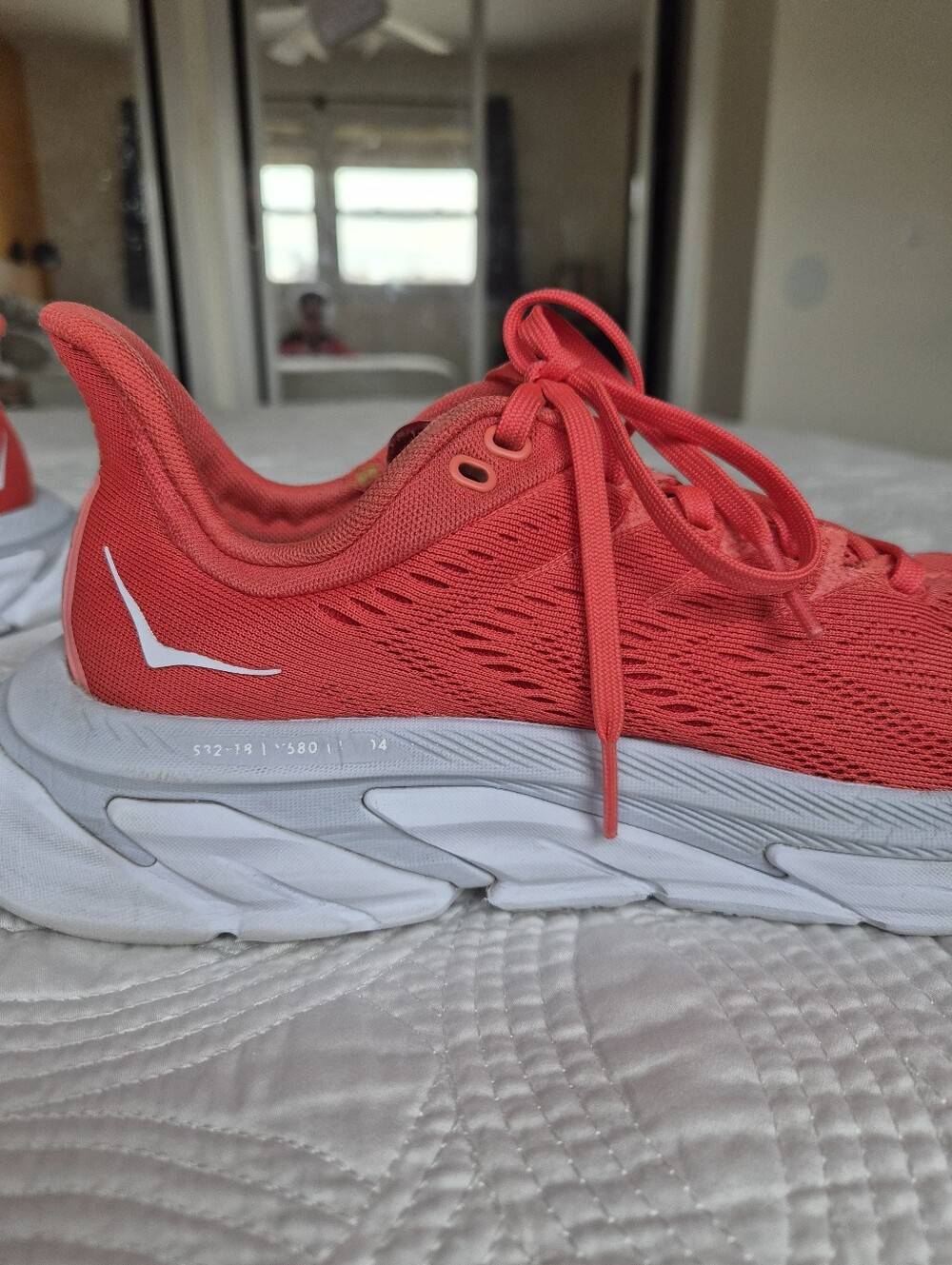 Hoka Clifton Edge Hot Coral Athletic Running Shoes Womens 8 - Picture 7 of 16